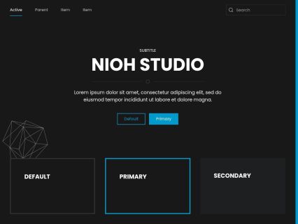 Nioh Studio Joomla Template Black Blue Style