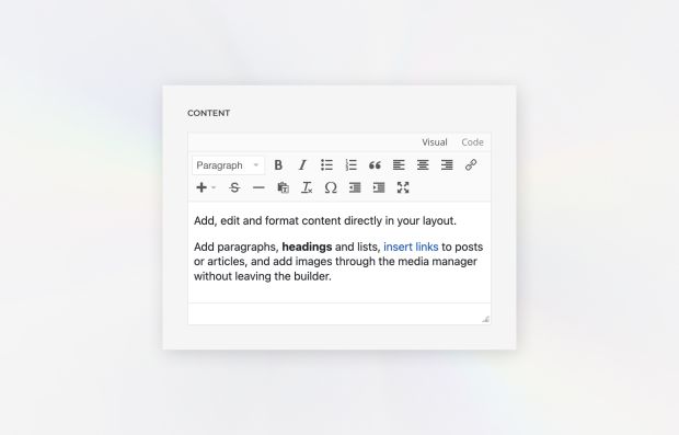 Visual and Code Editors