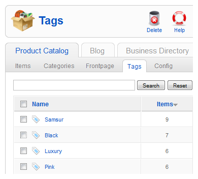 Manage tags